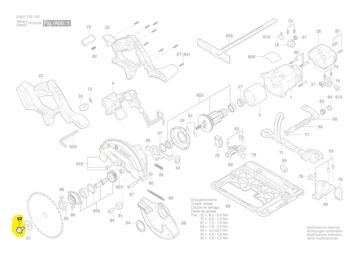 vis serrage lame GKS 18V-57 G, GKS 190